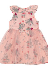 Deux Par Deux Botanical Flowers Dress w/Tulle Skirt