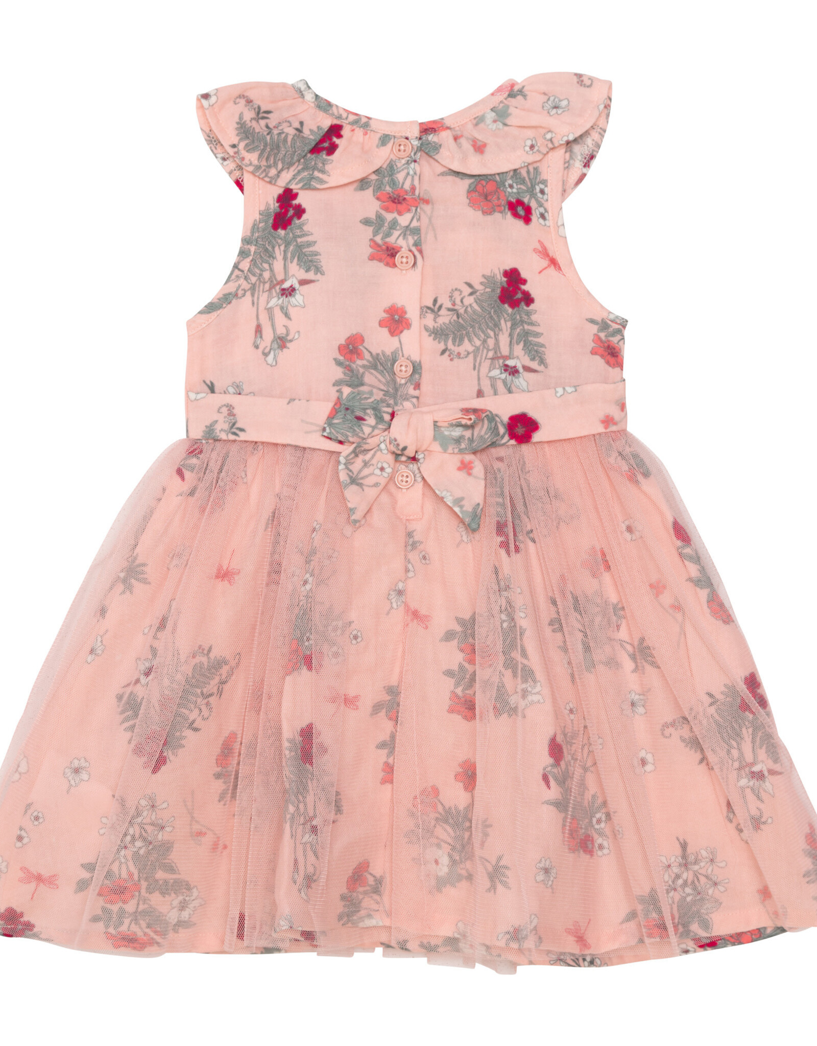 Deux Par Deux Botanical Flowers Dress w/Tulle Skirt