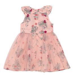 Deux Par Deux Botanical Flowers Dress w/Tulle Skirt