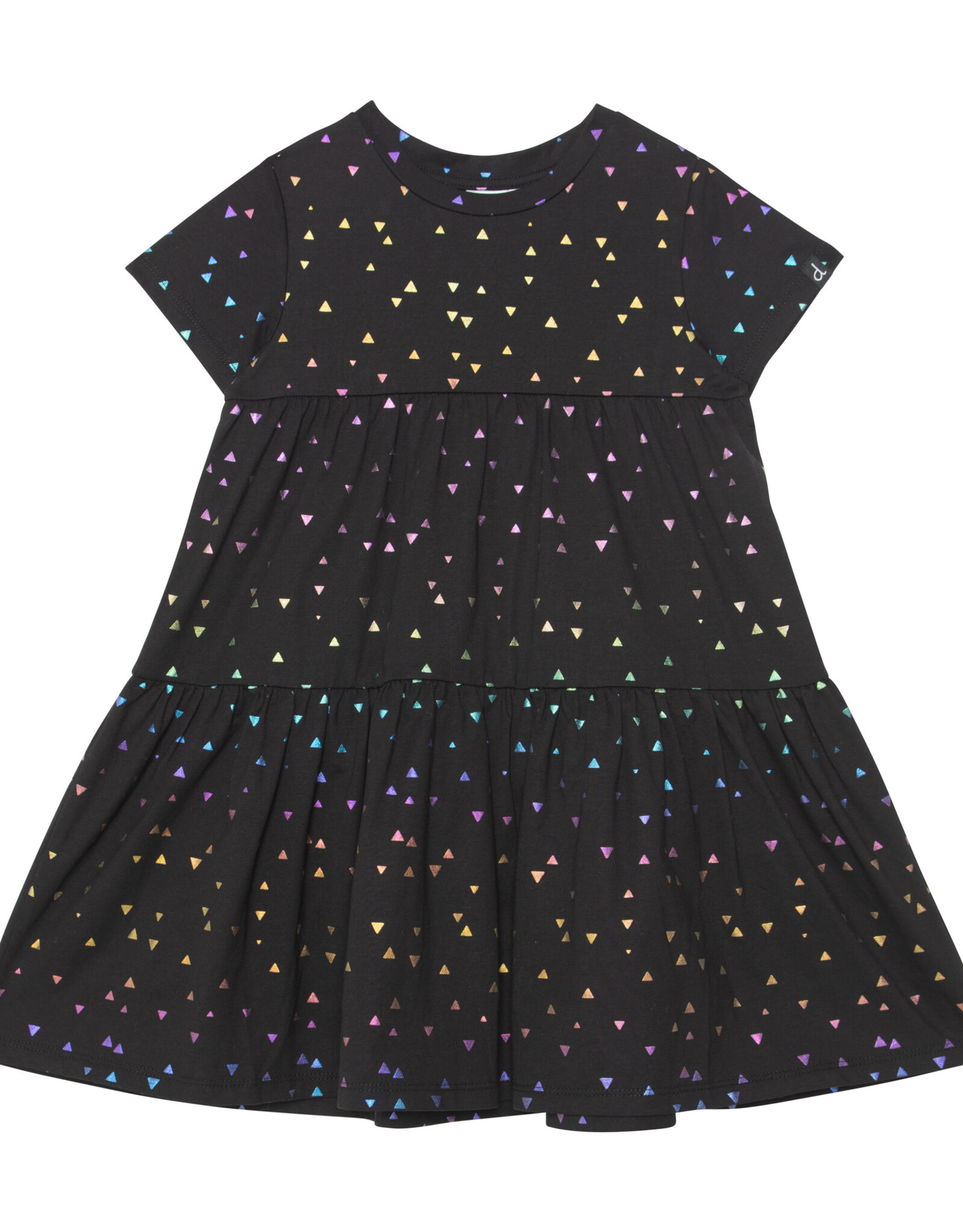 Deux Par Deux Foil Triangle Short Sleeve Dress