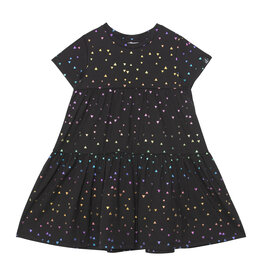 Deux Par Deux Foil Triangle Short Sleeve Dress