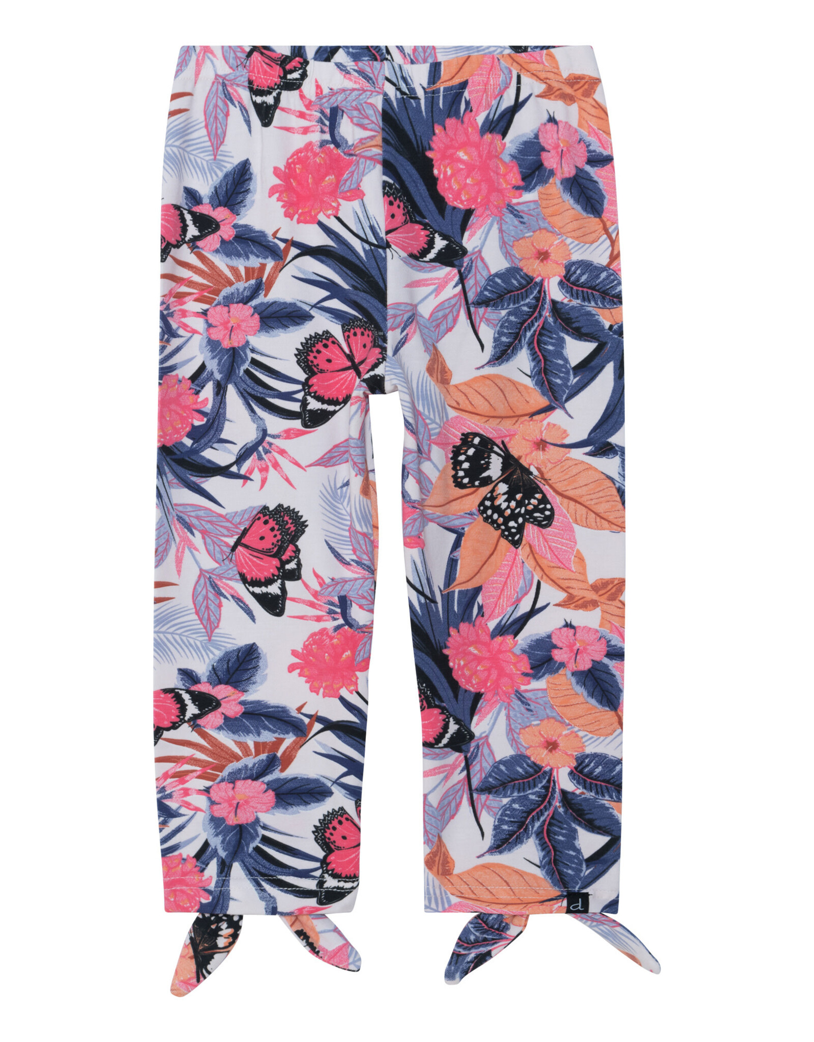 Deux Par Deux Flower Butterfly Legging w/Knotted Hem