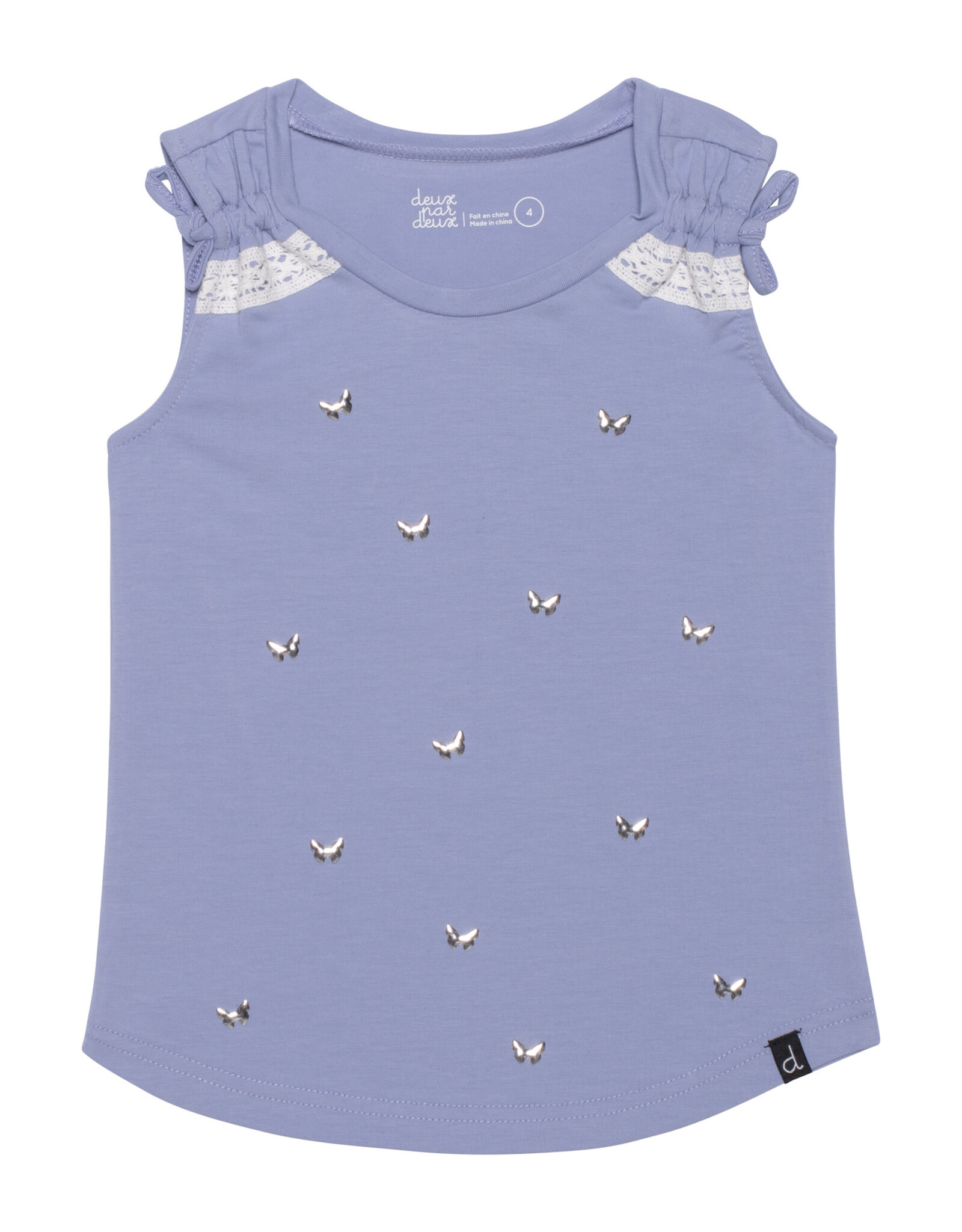 Deux Par Deux Thistle Tank with Crochet Detailing