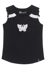 Deux Par Deux Anthracite Tank with Crochet Detailing