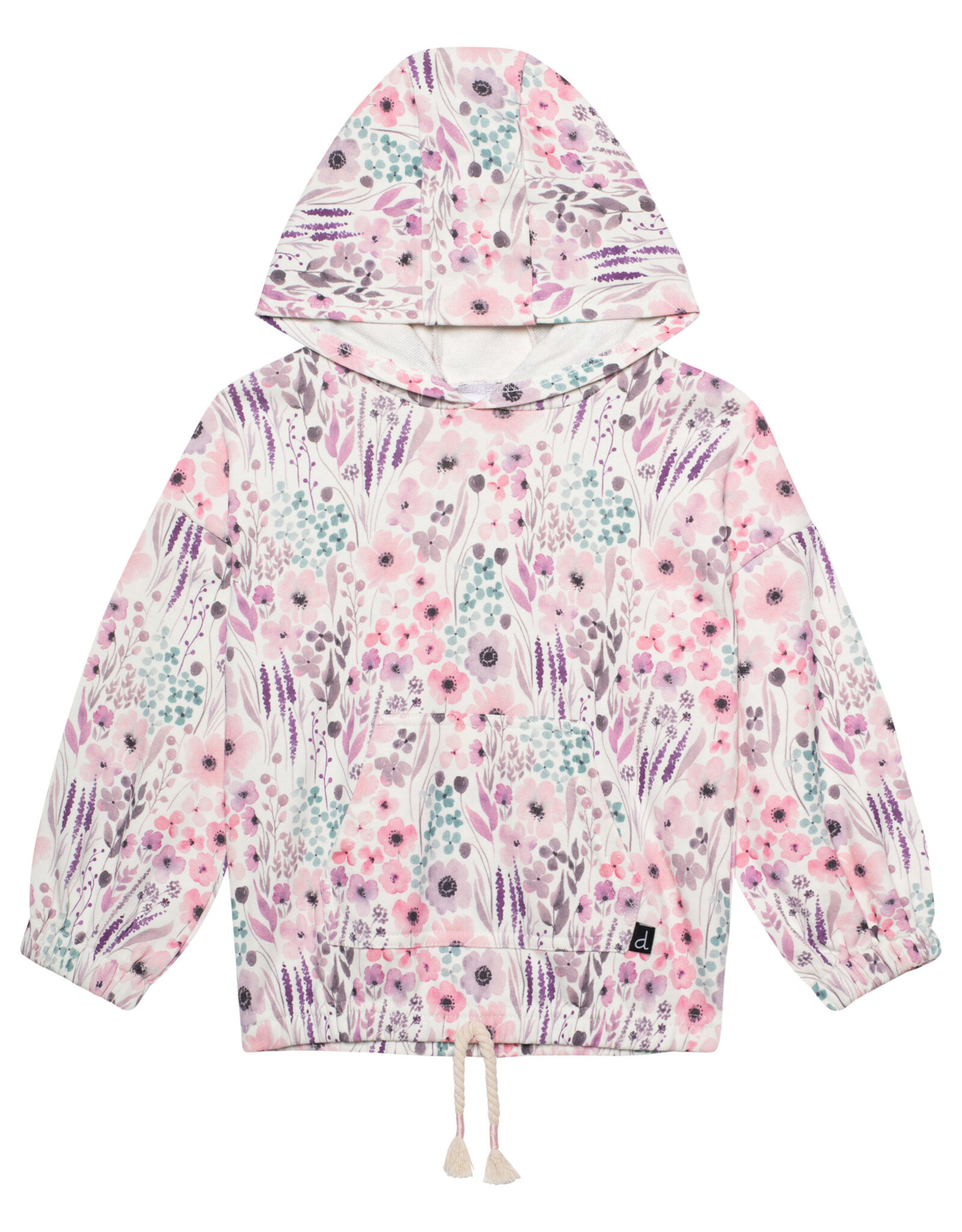 Deux Par Deux Watercolor Flower Hoodie