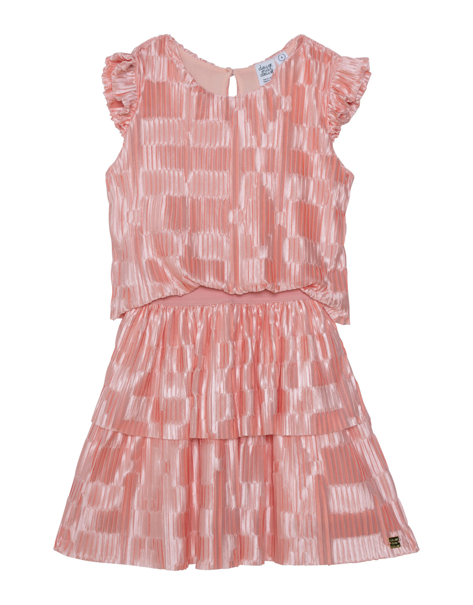 Deux Par Deux Candlelight Peach Short Sleeve Layers Dress