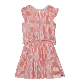 Deux Par Deux Candlelight Peach Short Sleeve Layers Dress