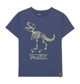 Deux Par Deux Blue Indigo T-Rex Jersey T-Shirt