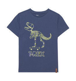 Deux Par Deux Blue Indigo T-Rex Jersey T-Shirt