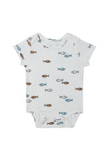 Deux Par Deux Fish Printed Onesie & Shortall Set