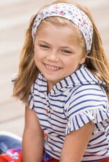 Deux Par Deux Oatmeal Flowers Print Headband