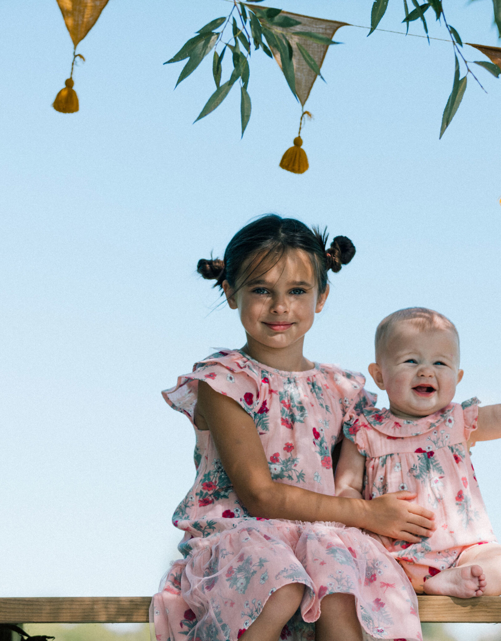 Deux Par Deux Botanical Flowers Romper/Frill