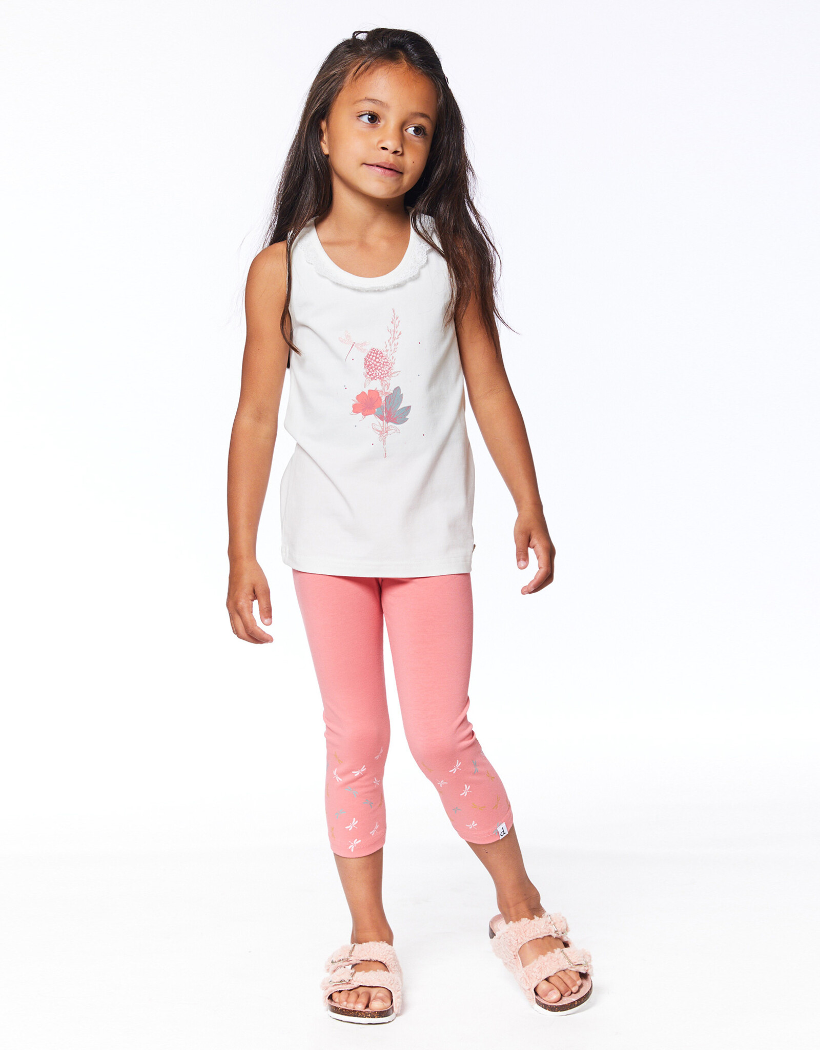 Deux Par Deux Off White Tank w/Lace Detail