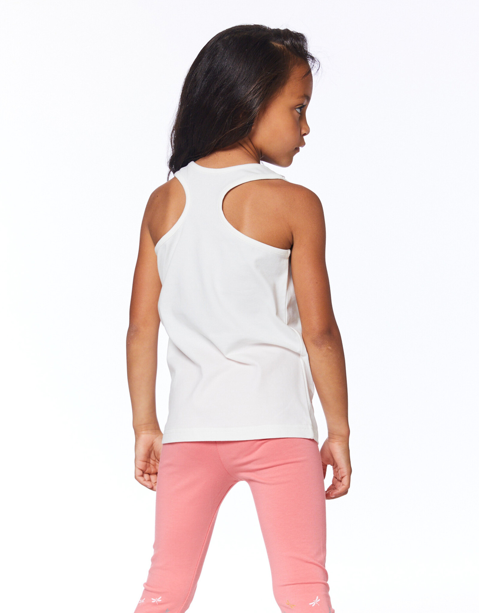 Deux Par Deux Off White Tank w/Lace Detail