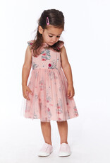 Deux Par Deux Botanical Flowers Dress w/Tulle Skirt