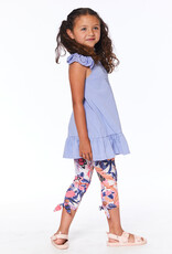 Deux Par Deux Flower Butterfly Legging w/Knotted Hem