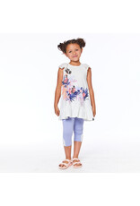 Deux Par Deux Flower Butterfly Tunic with Crochet Short Sleeves