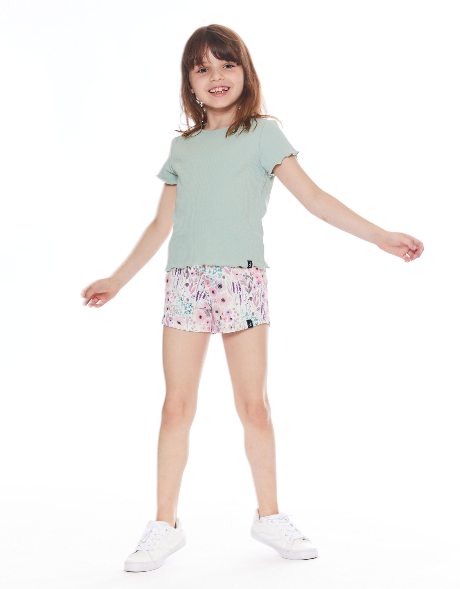 Deux Par Deux Watercolor Flowers Shorts