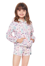 Deux Par Deux Watercolor Flower Hoodie