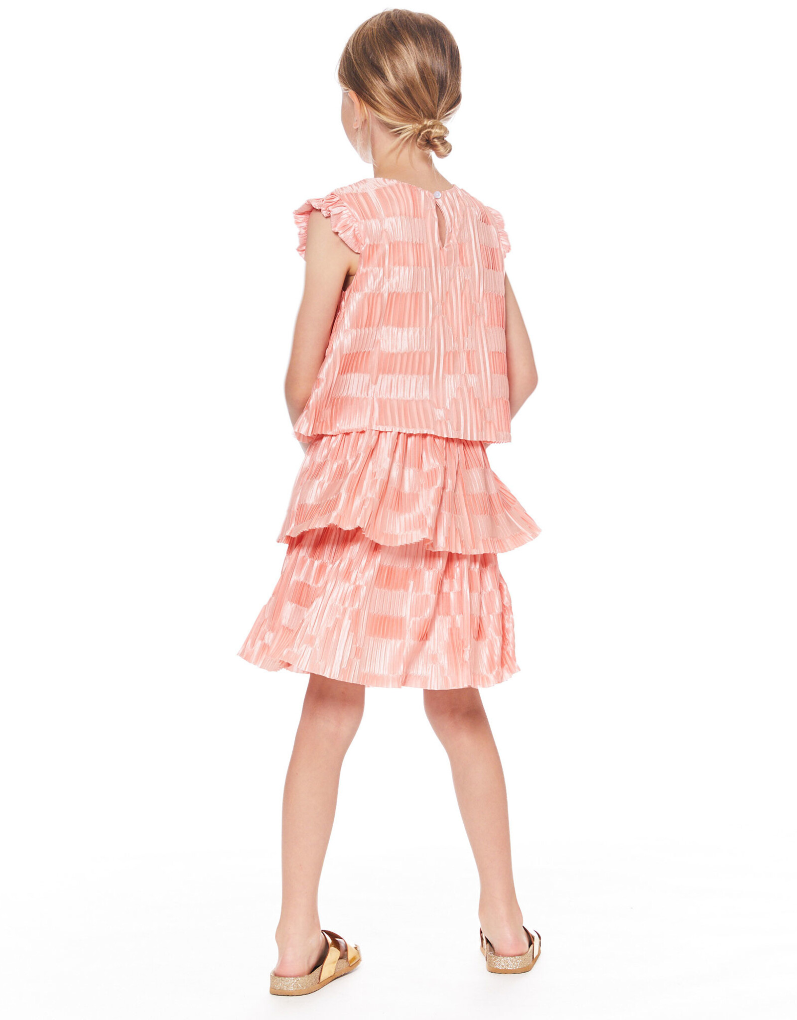 Deux Par Deux Candlelight Peach Short Sleeve Layers Dress