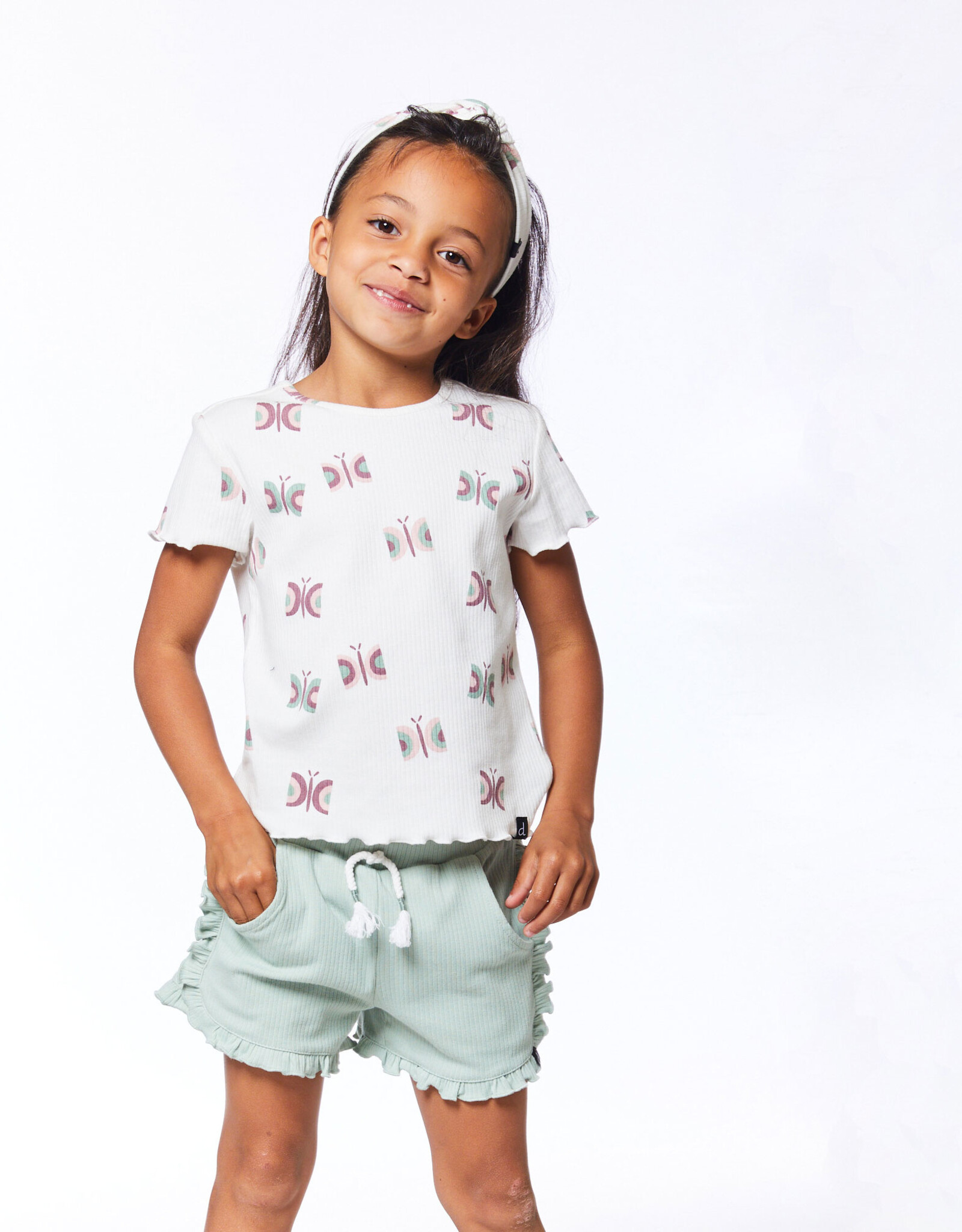 Deux Par Deux Frosty Green Shorts w/Frill