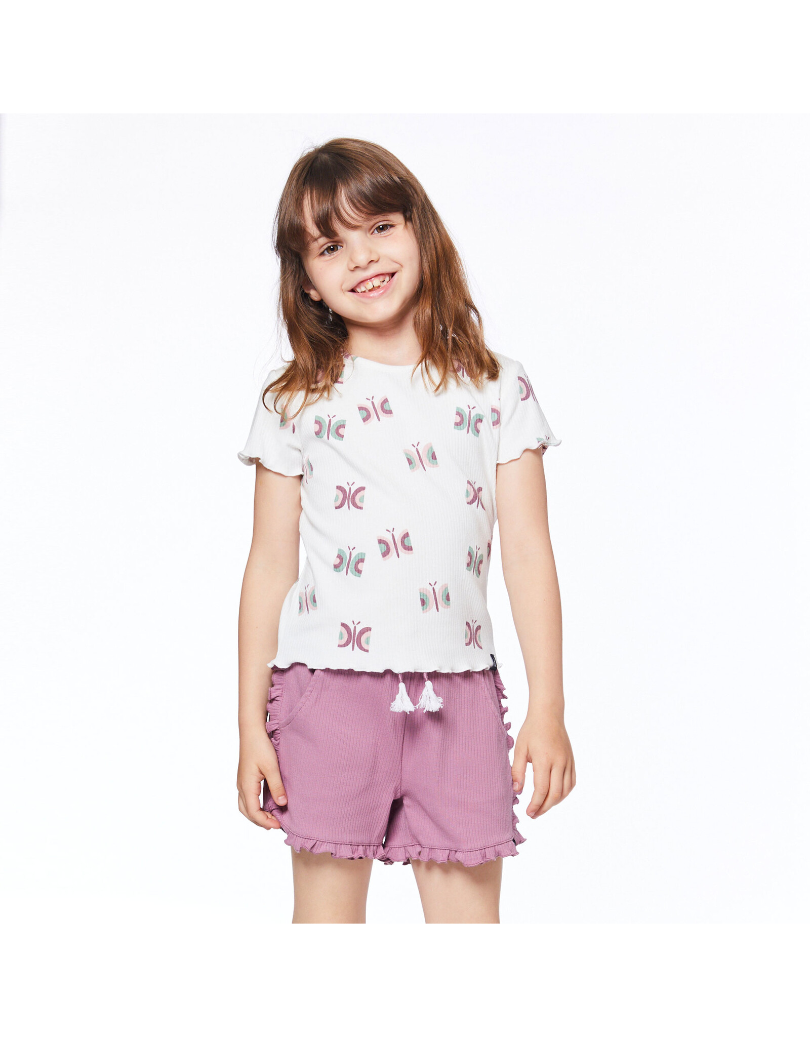 Deux Par Deux Dusty Orchid Shorts w/Frill