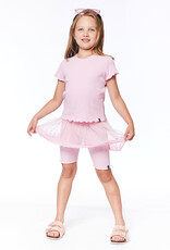 Deux Par Deux Cameo Pink Lace Skirt w/Biker Short