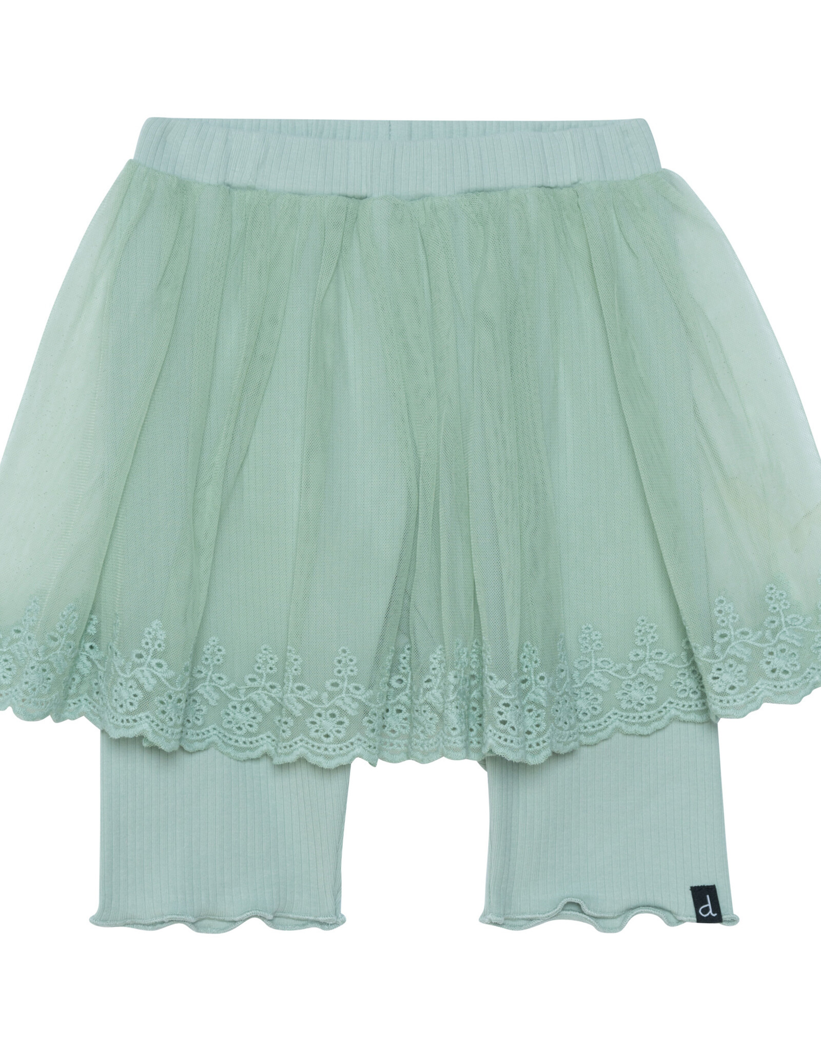 Deux Par Deux Frosty Green Lace Skirt w/Biker Short