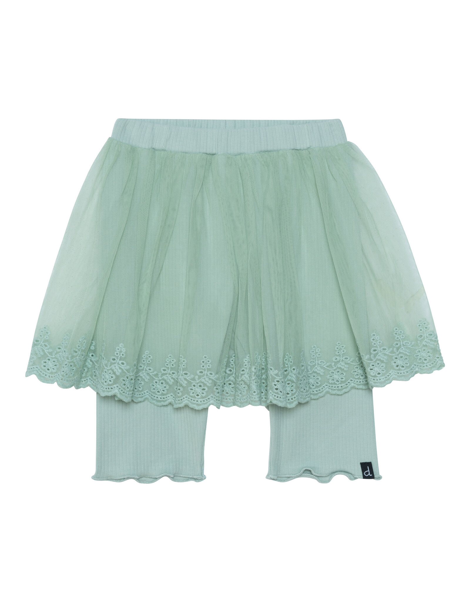 Deux Par Deux Frosty Green Lace Skirt w/Biker Short