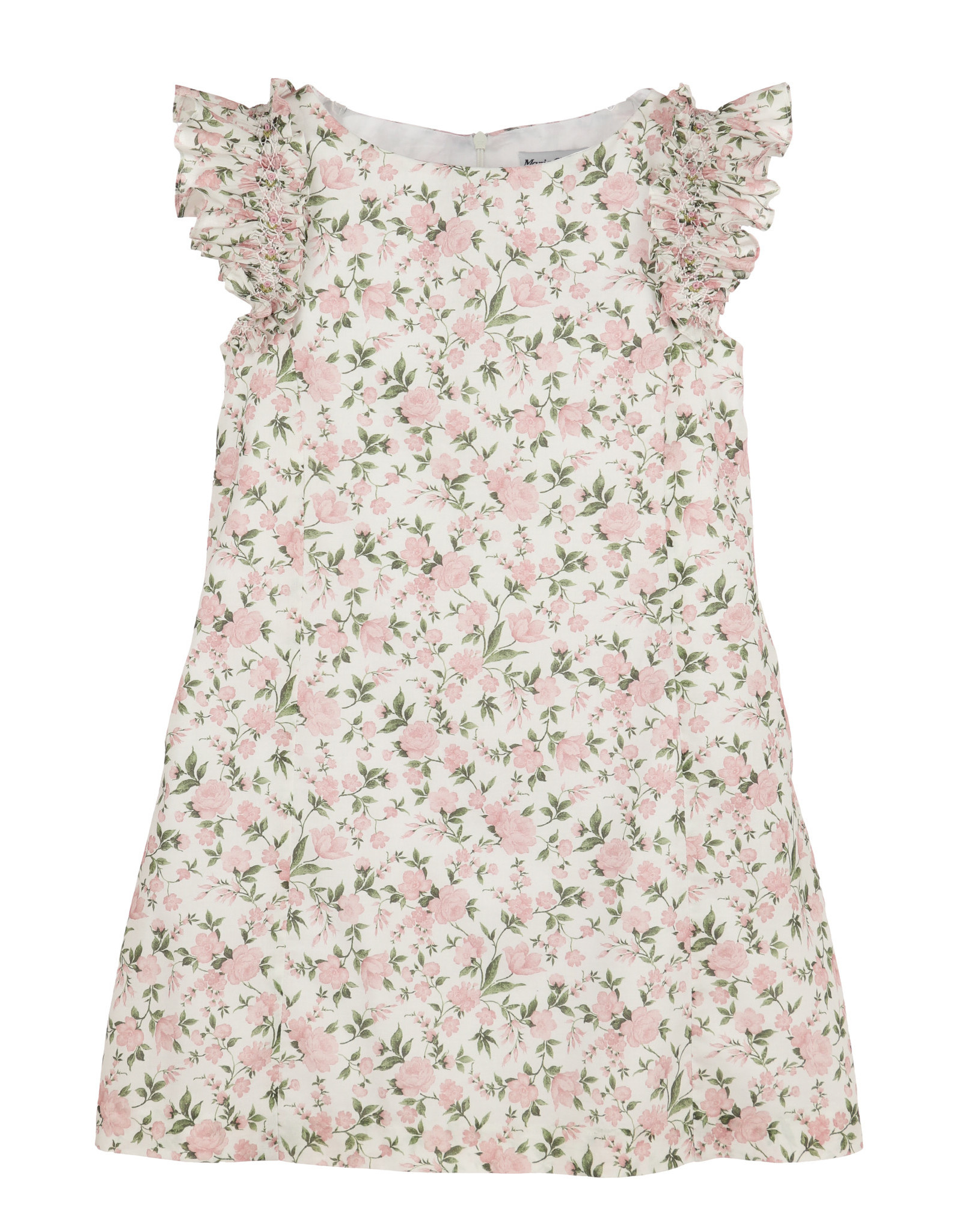 Casero Floral Smock Ruffles Shift Dress