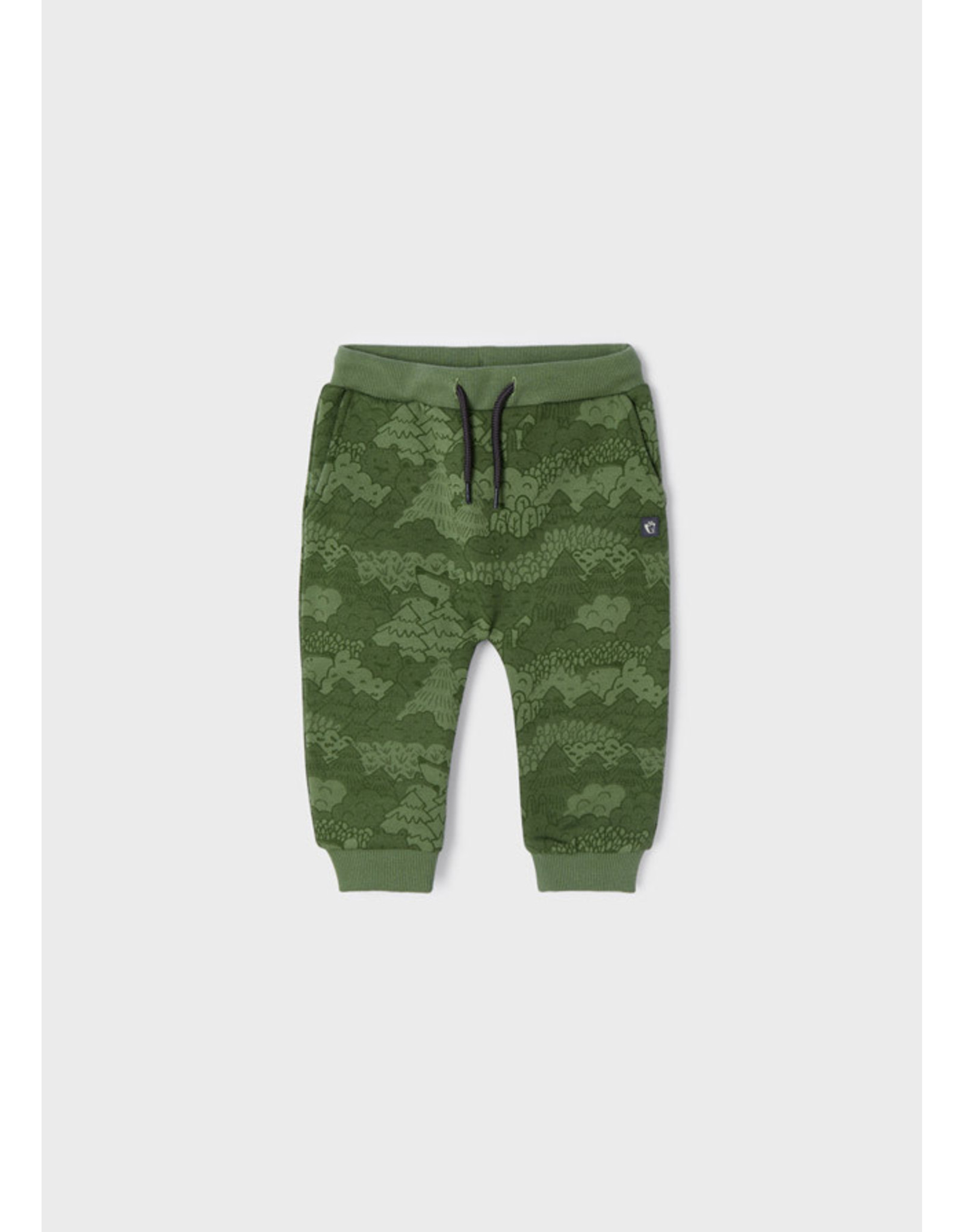 Mayoral Moss Green Forest Print Pants