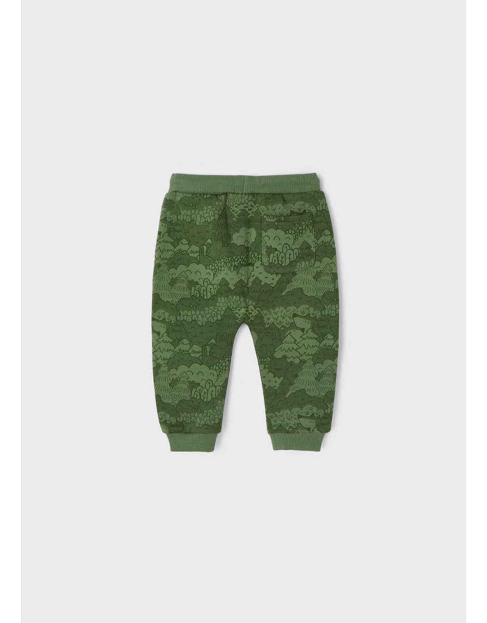 Mayoral Moss Green Forest Print Pants