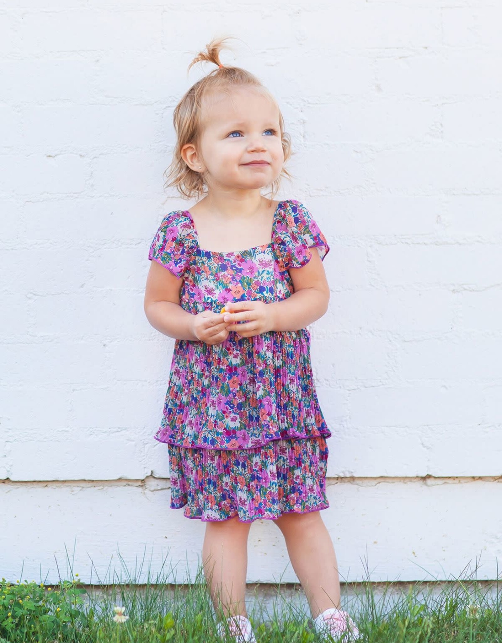 Mabel & Honey Piece of Cake Pleated Chiffon Dress