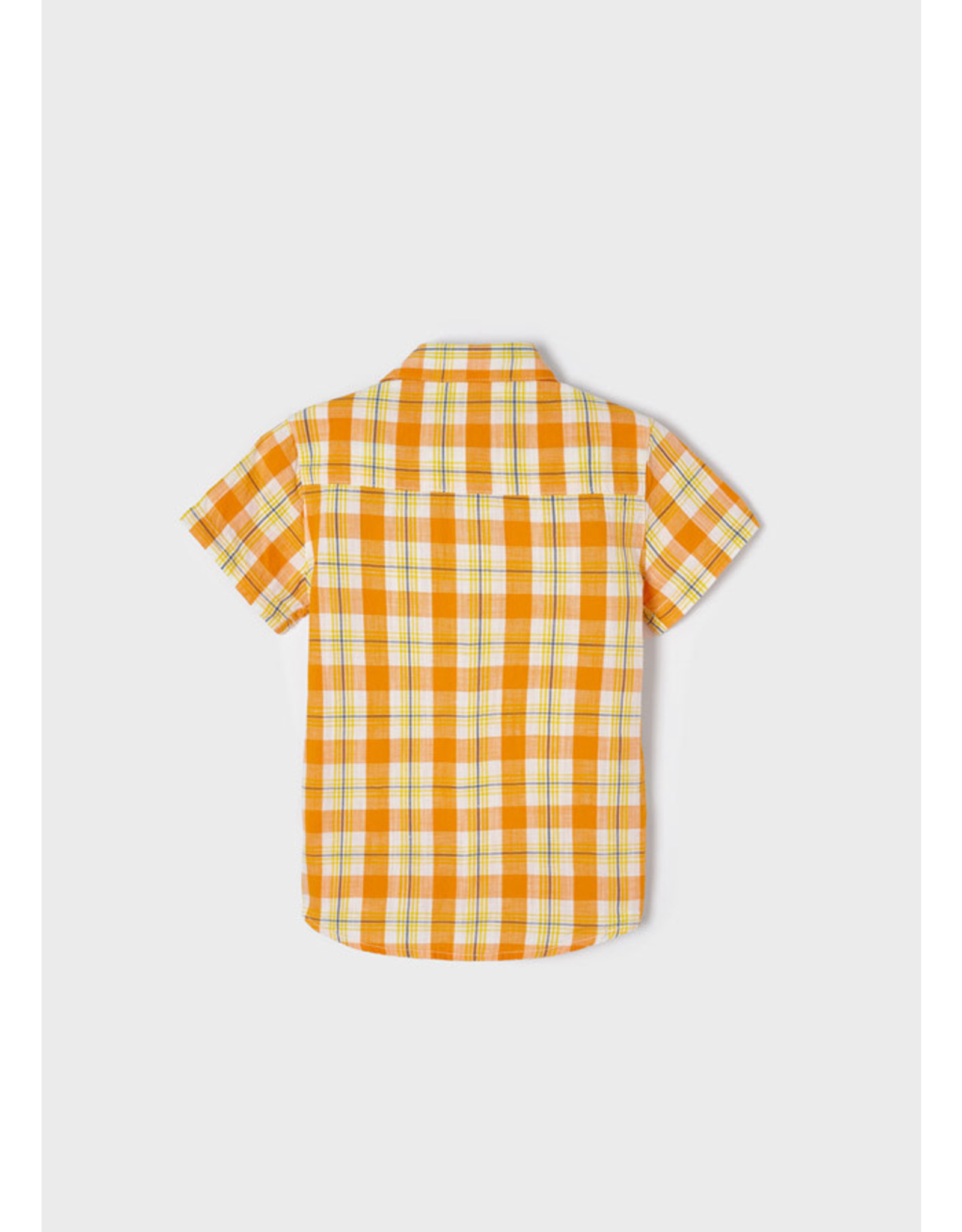 Mayoral Orange Checked Linen Shirt