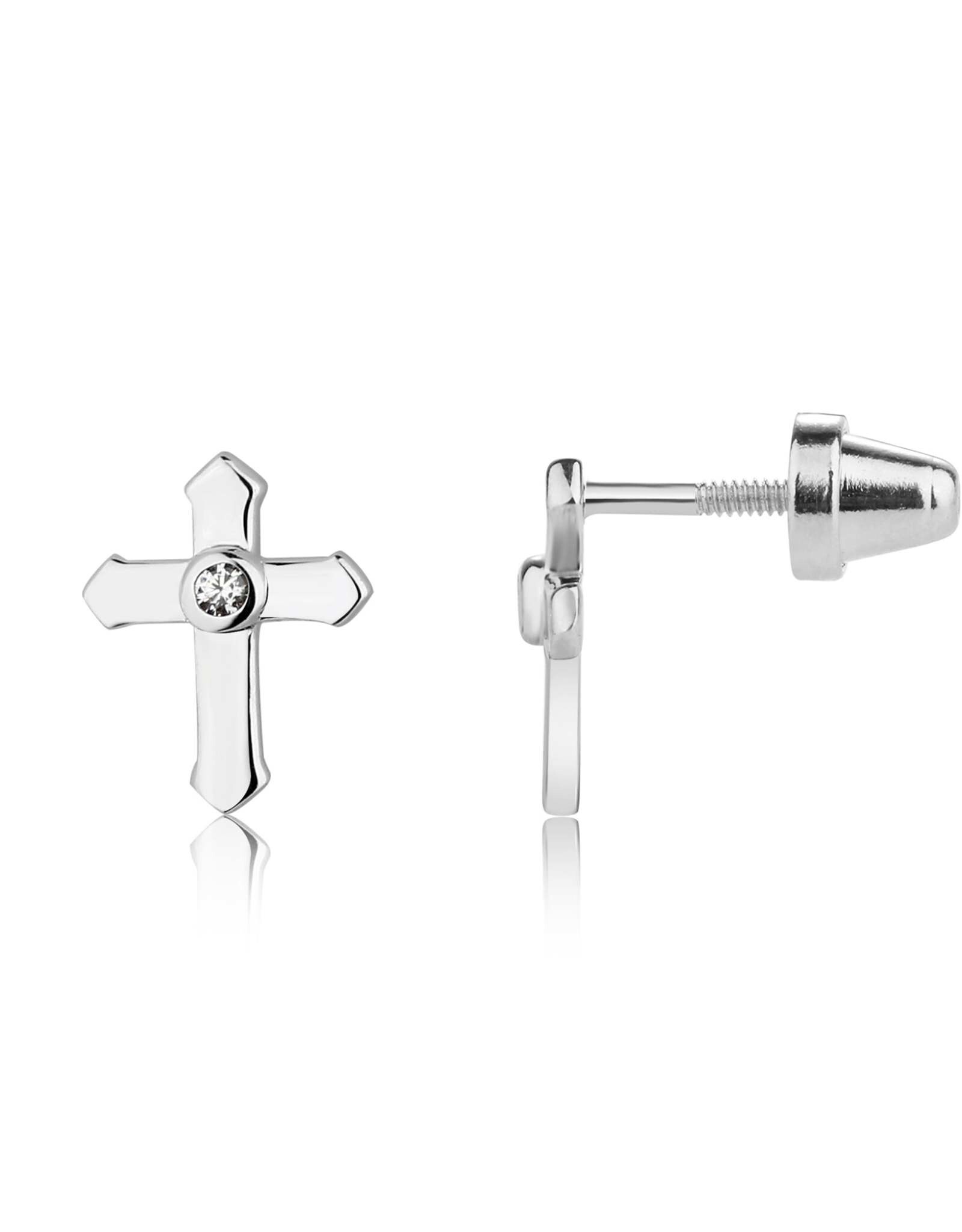 Cherished Moments Sterling Silver Cross Earrings