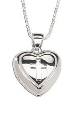 Cherished Moments Heart Locket Cross 14"