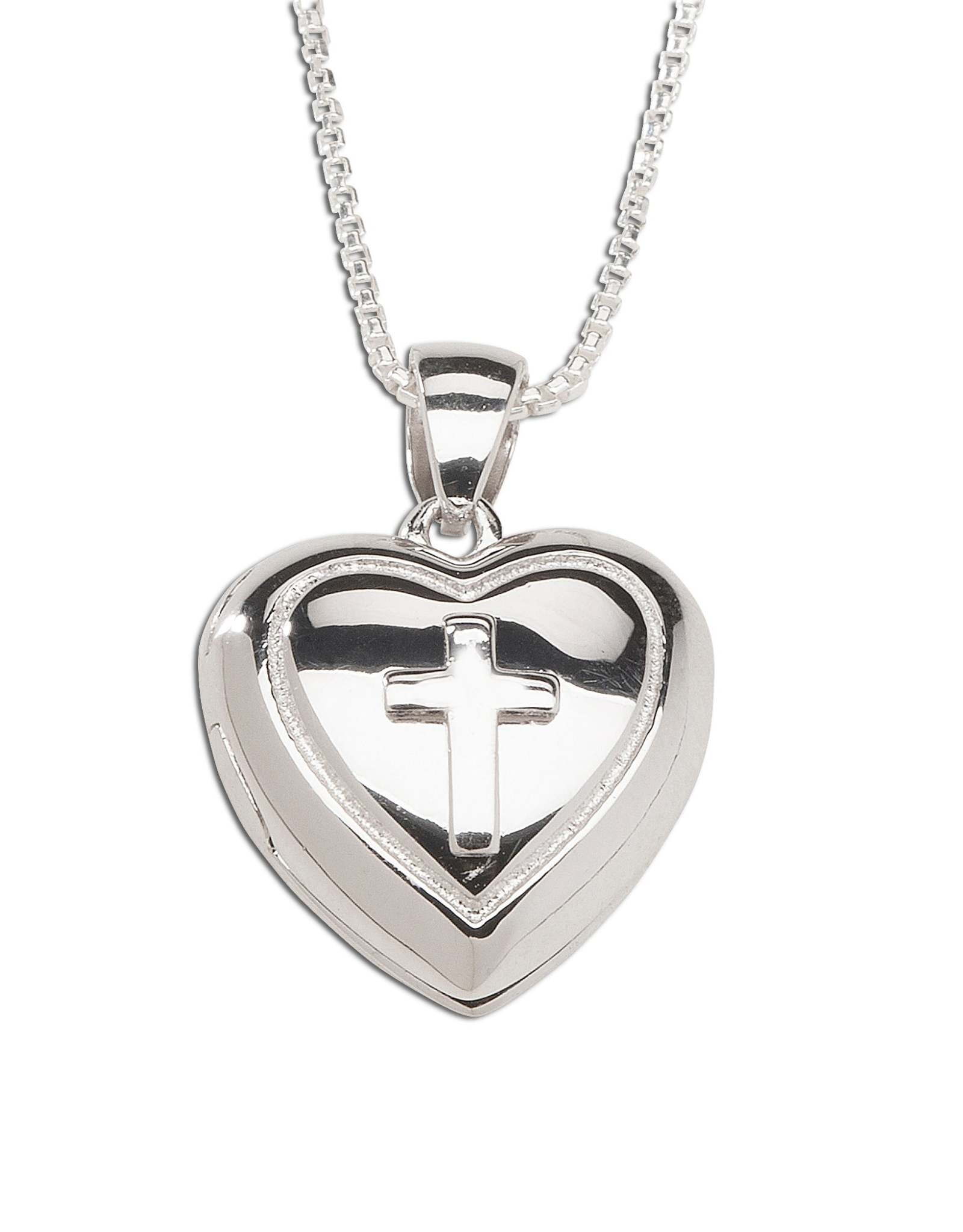 Cherished Moments Heart Locket Cross 14"
