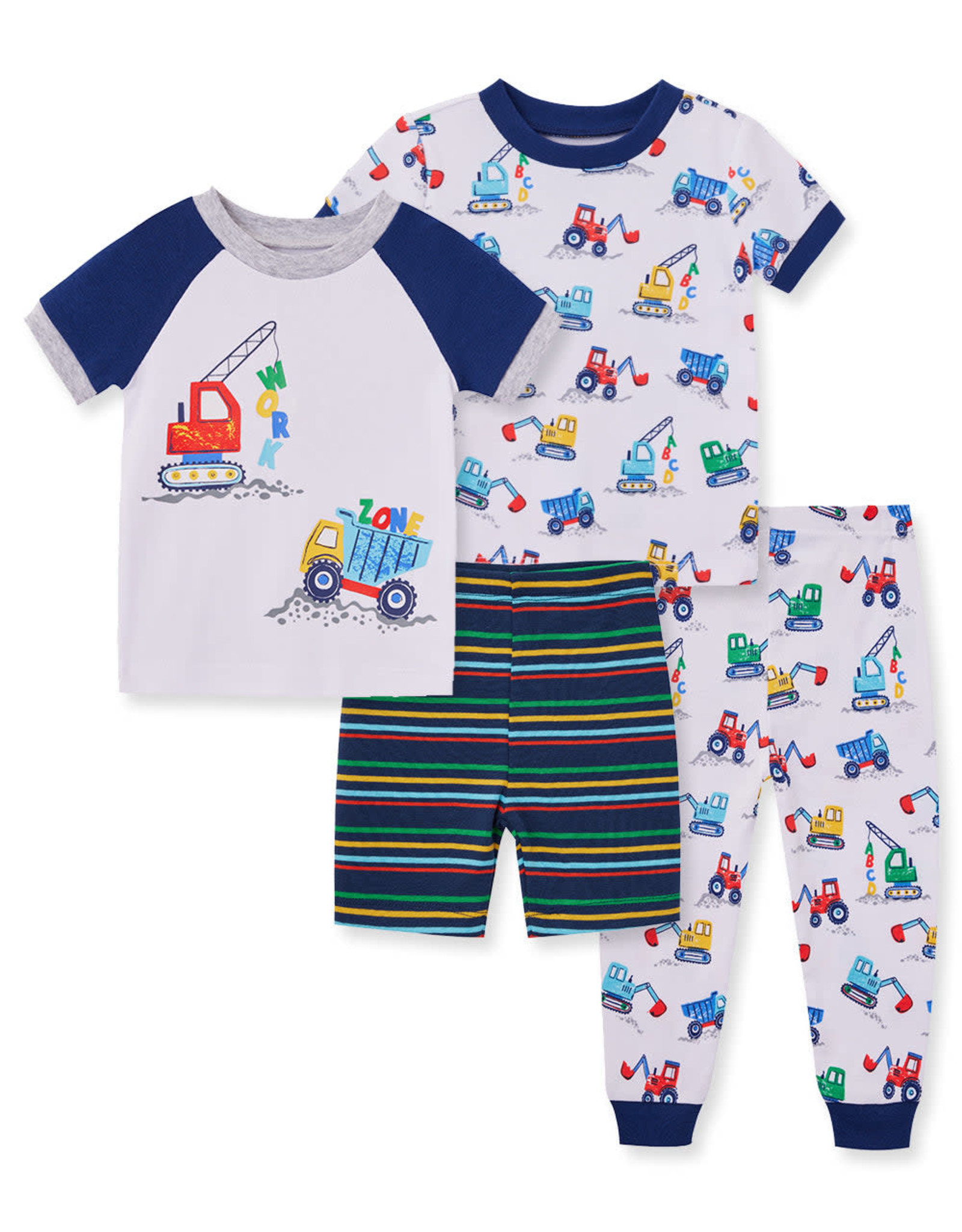 Little Me Construction 4-Piece Pajama Set