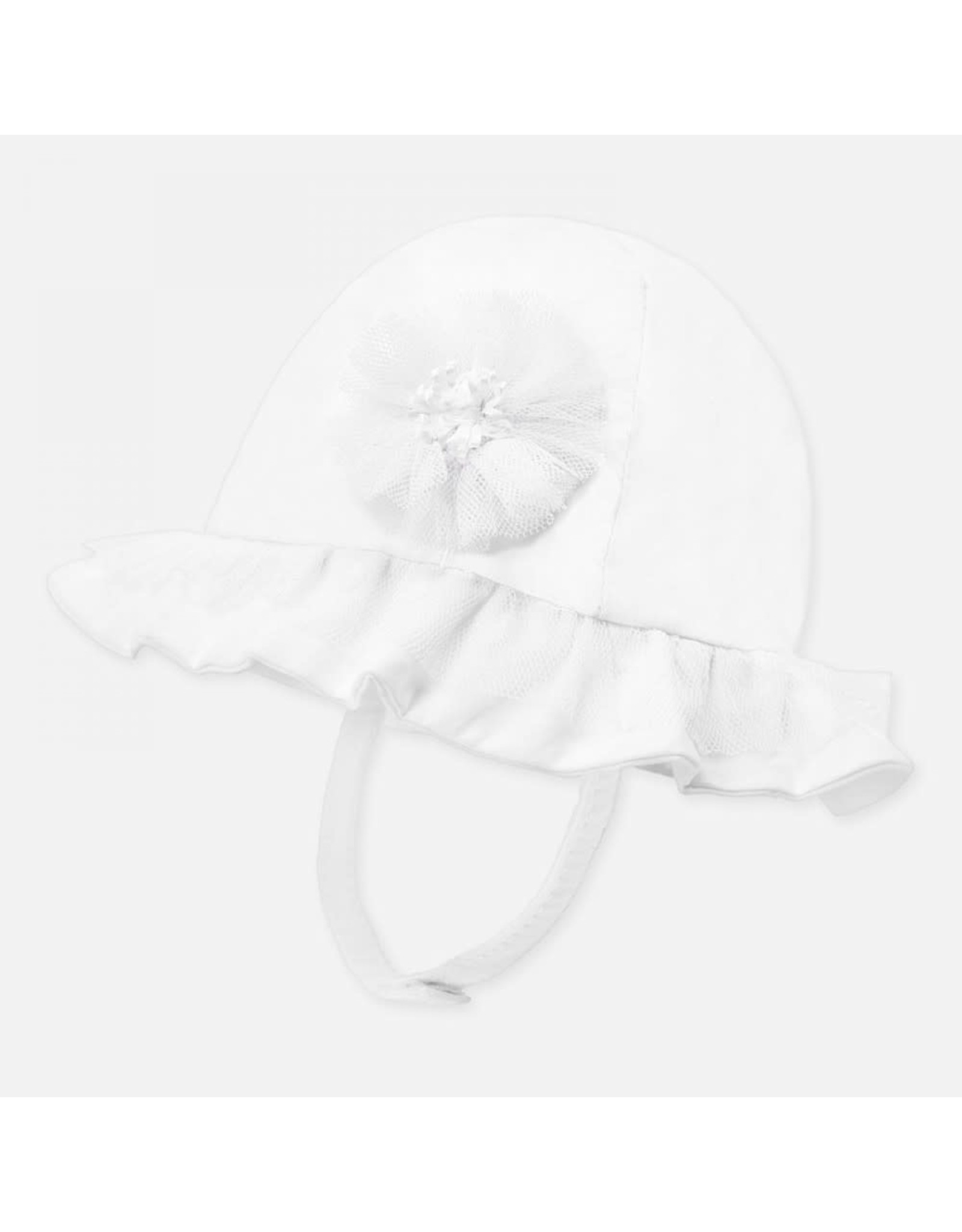Mayoral White Tulle Detailed Sun Hat