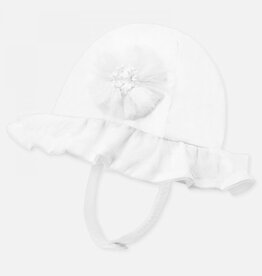 Mayoral White Tulle Detailed Sun Hat