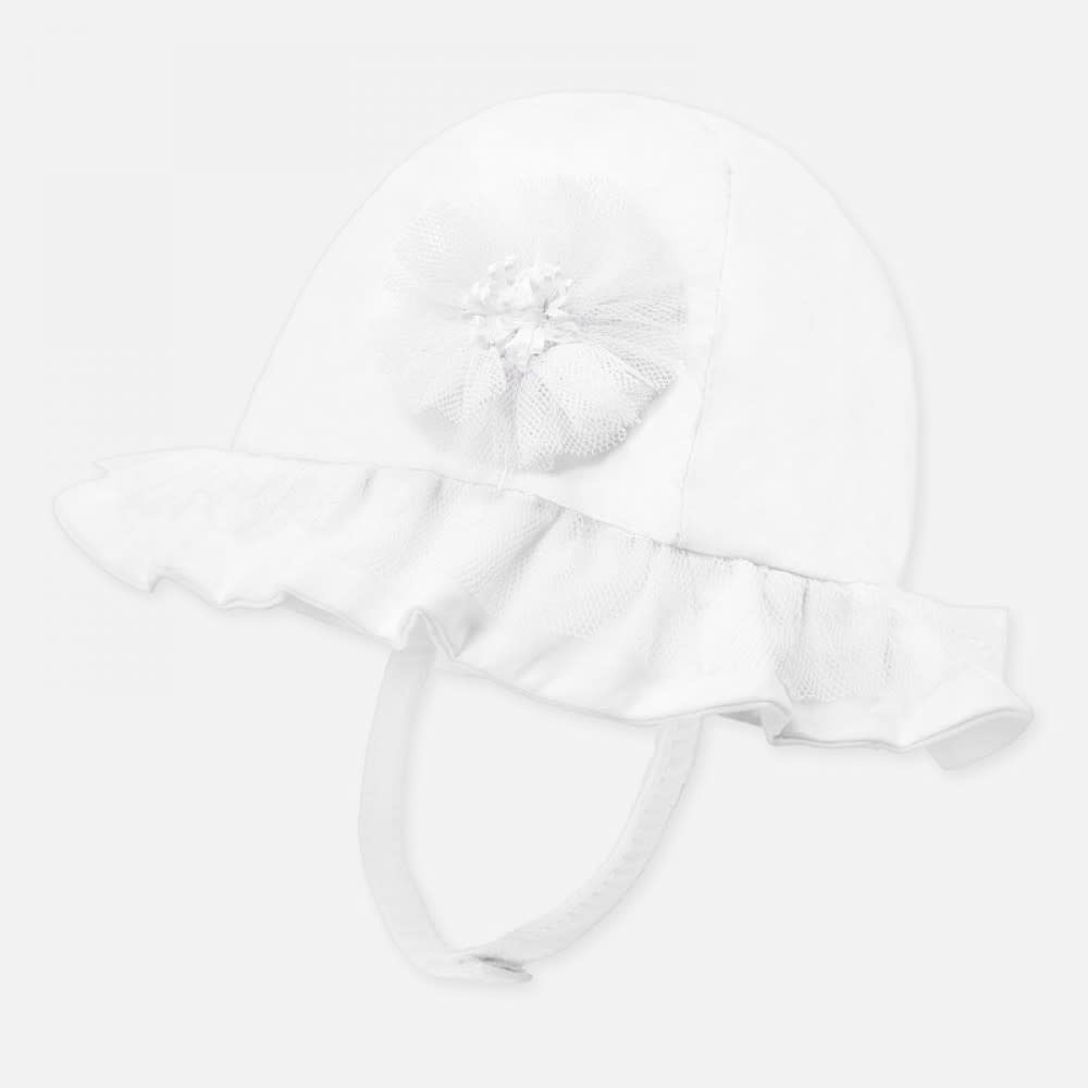 White Tulle Detailed Sun Hat Baby Baby Inc