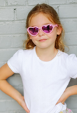 Babiators Polarized Heart: Frosted Pink with Purple Mirrored Lenses