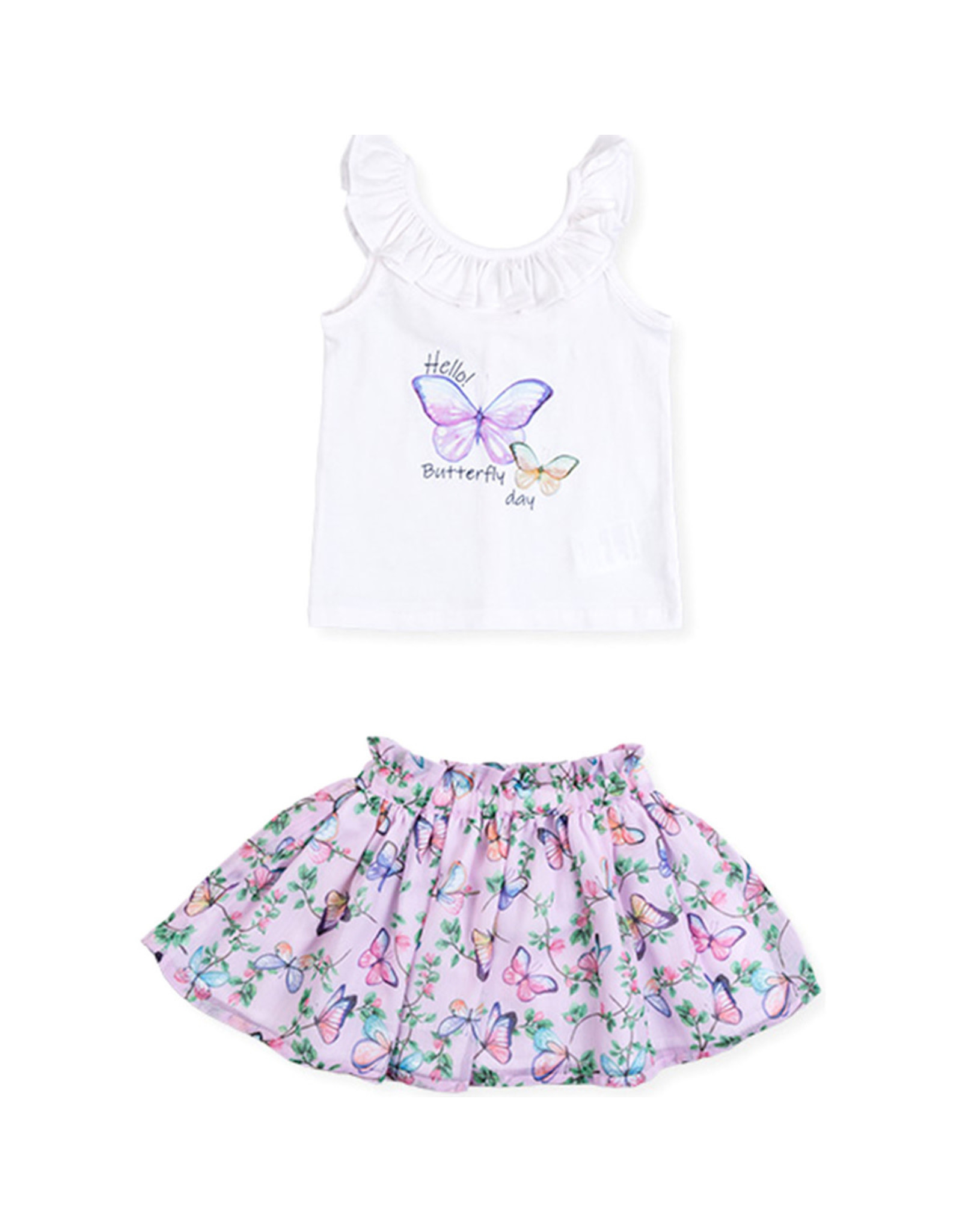 Losan Sweet Chic Butterfly Shirt/Skirt Set