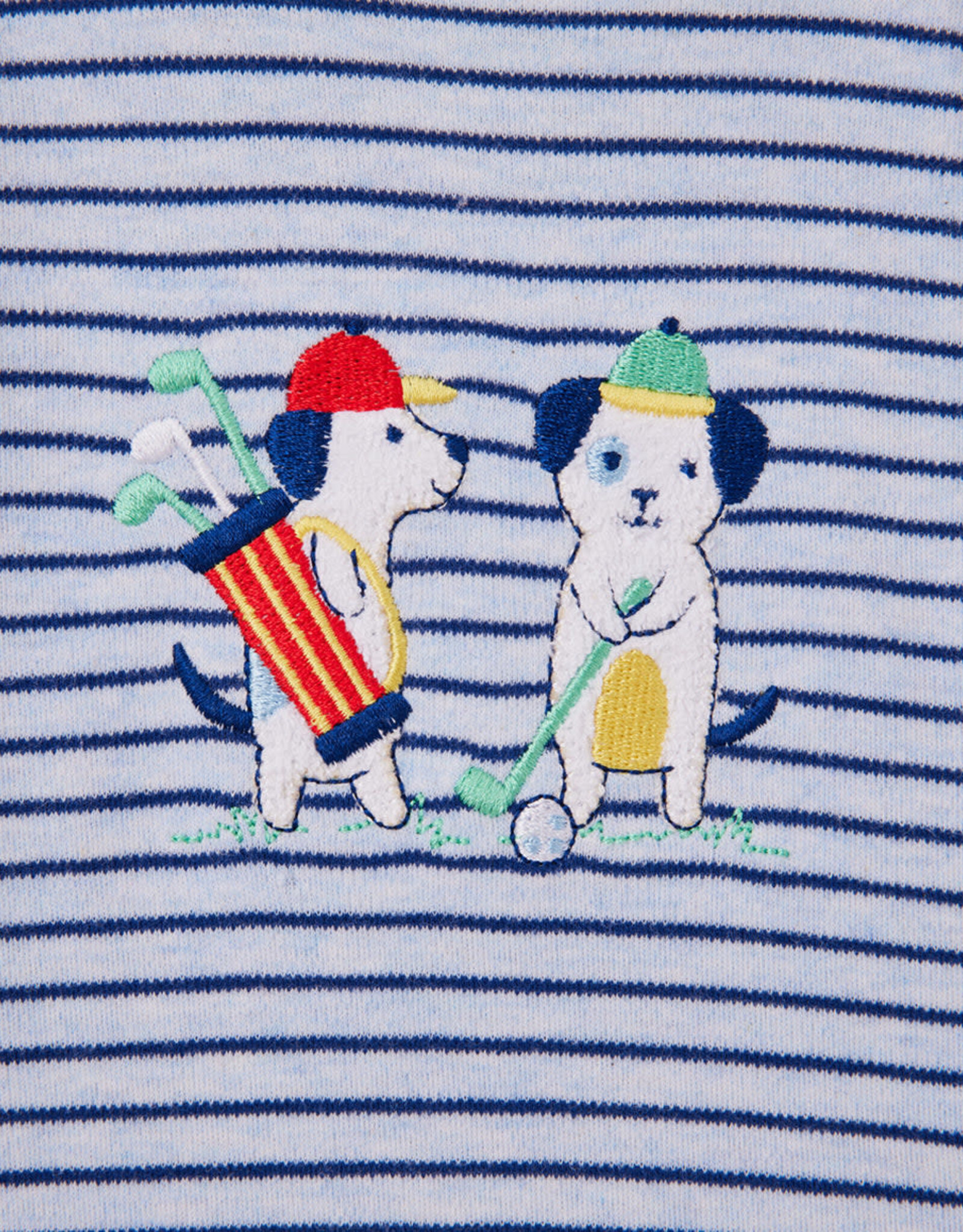 Little Me Putting Puppies Stripe ZIP Coverall & Hat