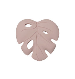Loulou Lollipop Monstera Silicone Teether - Monstera Pink