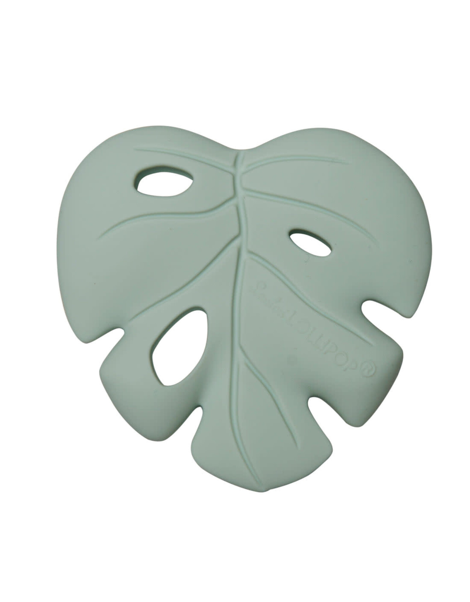 Loulou Lollipop Monstera Silicone Teether - Monstera Seafoam