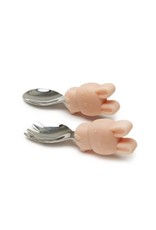 Loulou Lollipop Born to be Wild Learning Spoon/Fork Set - Bunny