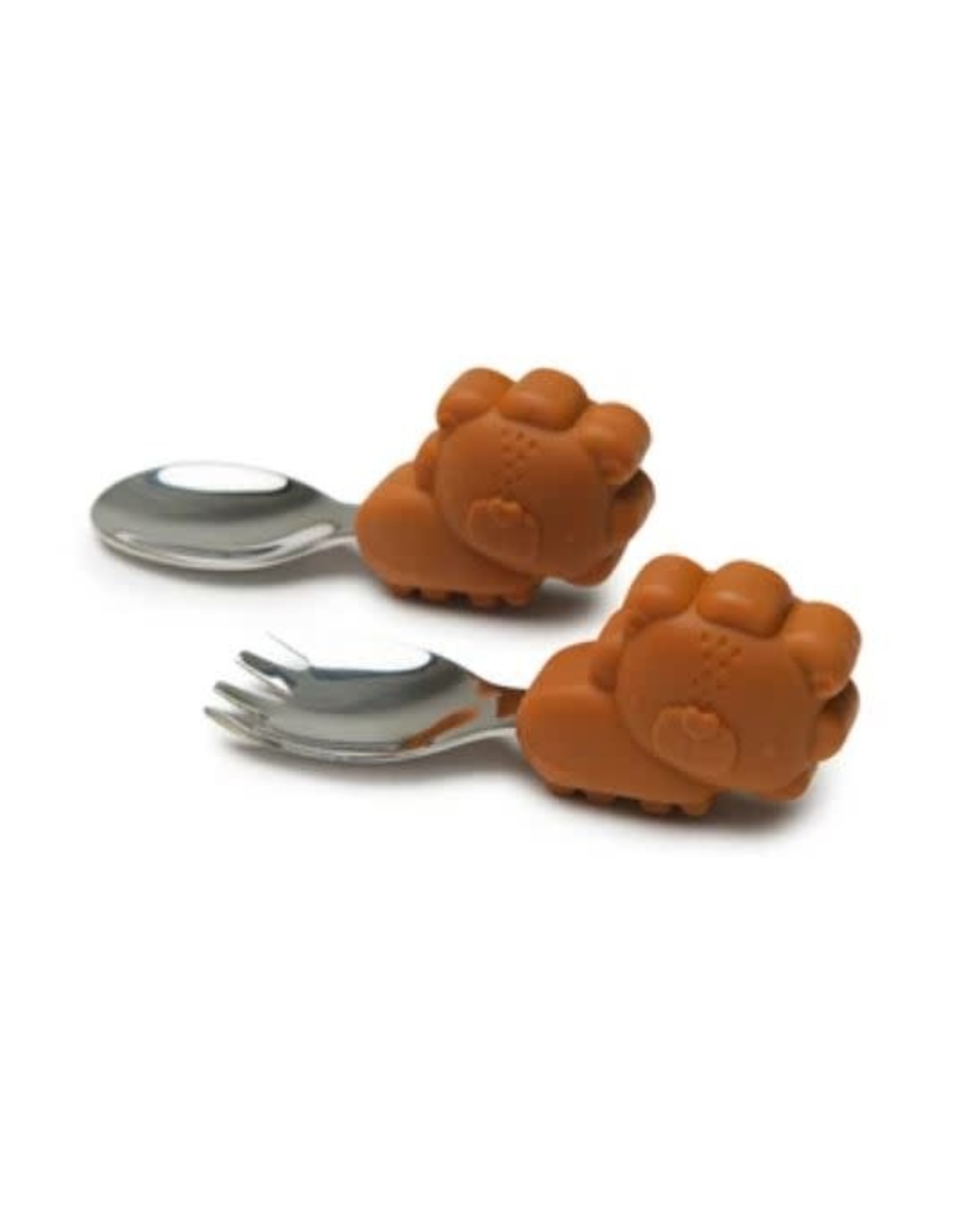 Loulou Lollipop Born to be Wild Learning Spoon/Fork Set - Lion