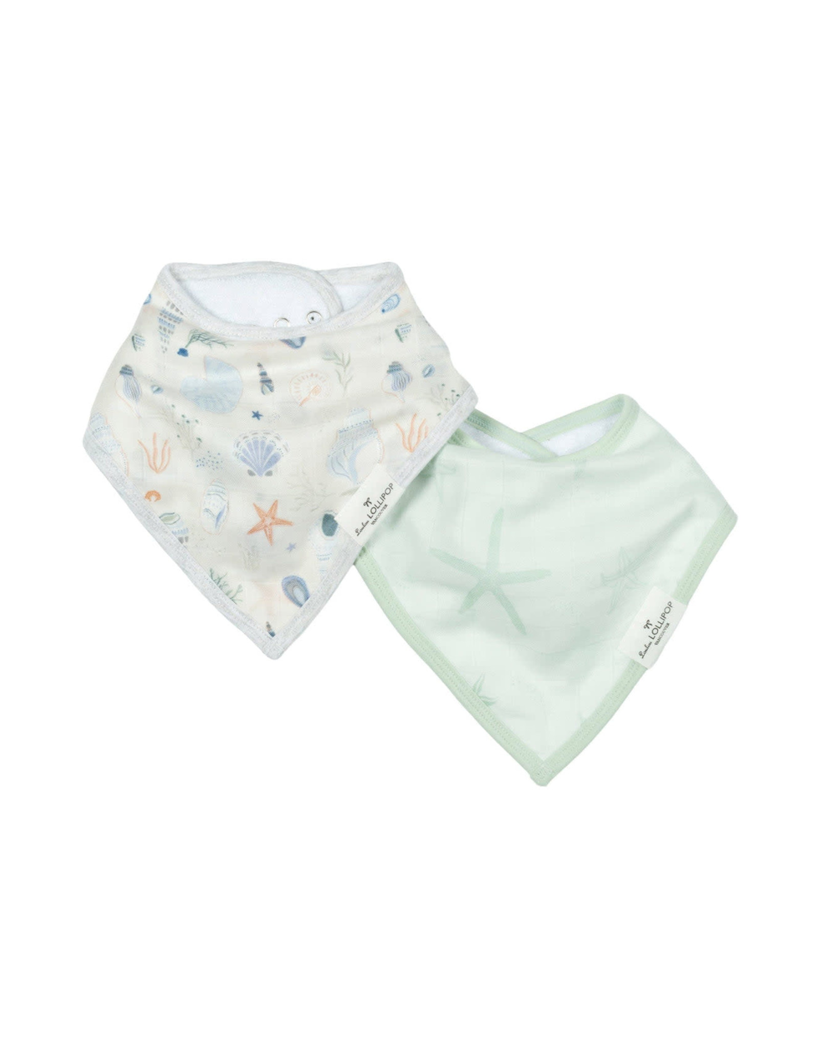 Loulou Lollipop Bandana Bib Set of 2 - Seashells