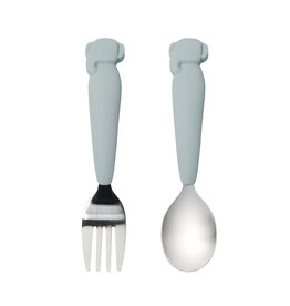 Loulou Lollipop Born to be Wild - Toddler Spoon & Fork Set - Elephant